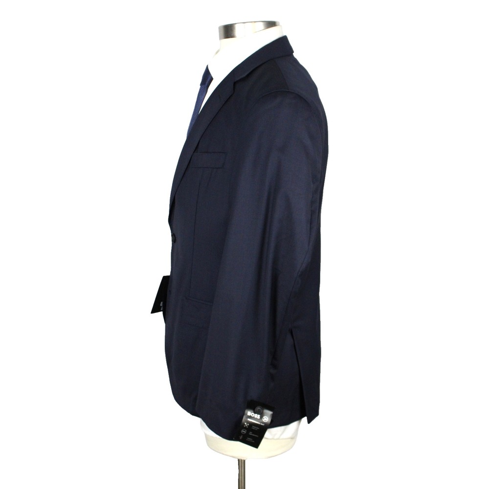 Hugo Boss Huge Performance Suit 42 S Mens Slim Fit Navy Wool Stretch 2 Piece - Picture 7 of 16